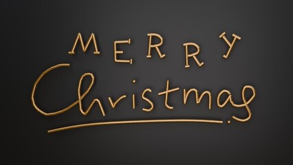 Fototapeta na wymiar 3D Mery Christmas and Happy New Year calligraphy greeting card background.
