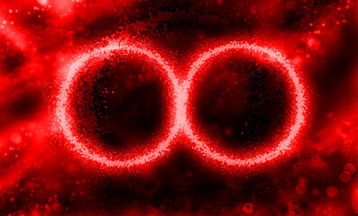 Infinity Zeichen mit leuchtenden Planeten, Nebeln und Sternen - Kosmos © fotografiedk