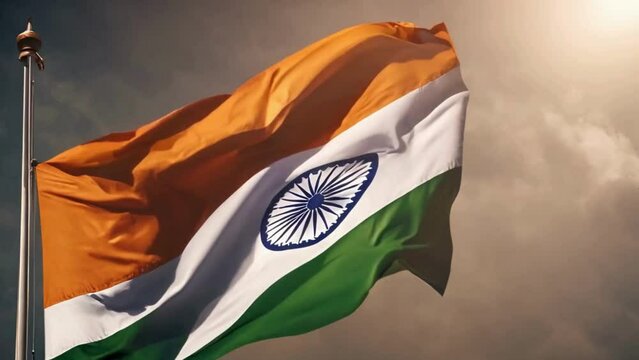 India Waving Flag Background Loop