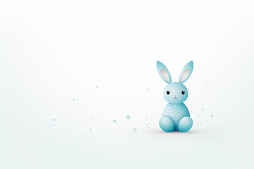 Fototapeta premium Adorable blue bunny with a whimsical feel, ideal for a sweet and charming Easter greeting card.