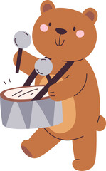 Bear Playing Drums