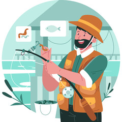 Fishing Character Illustration
