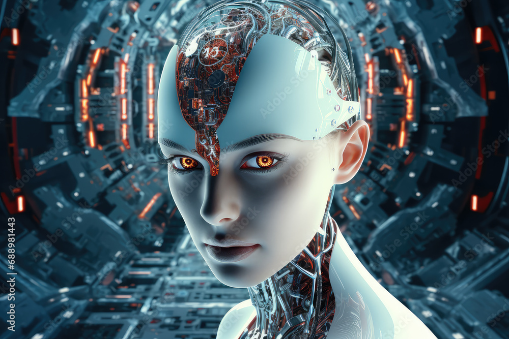 Aufkleber conceptual image of artificial intelligence, showcasing cutting-edge technology and innovation. perf