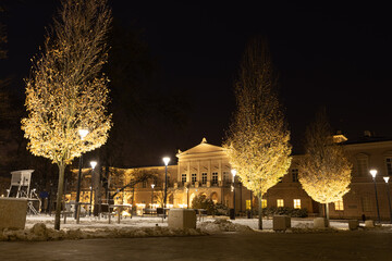 Pałac Lubomirskich w Lublinie wieczorem.  - obrazy, fototapety, plakaty