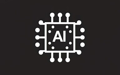 Artificial intelligence AI processor chip icon symbol with Generative AI.