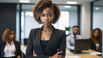 Black businesswoman in office