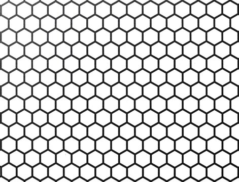 Hexagon Beehive honeycomb pattern wall black and white