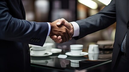 Close-up shots focusing on handshakes, business cards, and networking paraphernalia, portraying interaction and collaboration