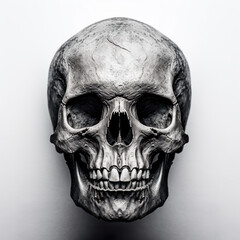 human skull on black. Generative Ai