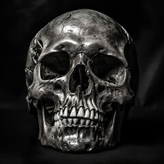 Obraz premium human skull on black. Generative Ai