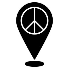 World peace location point. World peace icon in glyph style