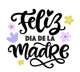 Happy Mothers Day Spanish greeting hand lettering