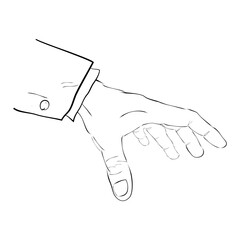 hand hold take receive something, simple hand draw sketch doodle