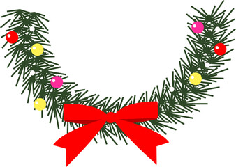 Naklejka na ściany i meble A variety of Christmas wreath ornaments 