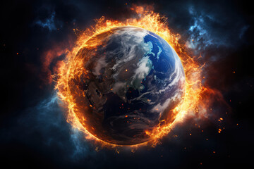 Obraz premium Earth's Crucible: The Global Warming Inferno