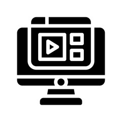 video tutorial glyph icon