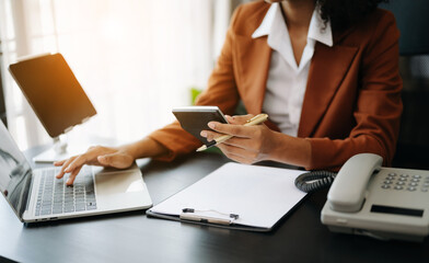 Business accountant or financial expert analyze business report graph and finance chart. banking business a.