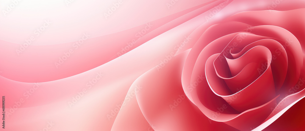 Poster stylish banner template showcasing a realistic rose on an abstract bokeh background adorned with gli