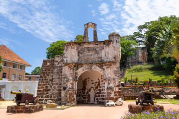 A famosa Fortress melaka. The remaining part of the ancient fortress of malacca, Malaysia
