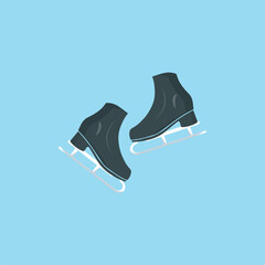 Ice skates icon set. Flat set of ice skates vector icons for web design. Winter sports shoe pair for ice skating competition isolated