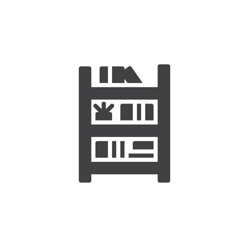 Stack of Books on bookshelves vector icon