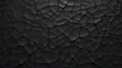 Closeup abstract black cracked paint wall or ground cracked texture background - obrazy, fototapety, plakaty