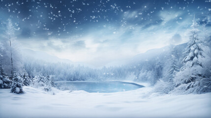 Beautiful snowy winter landscape