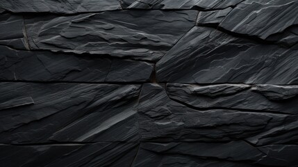 Rustic dark grey or black slate stone texture background. AI generated image
