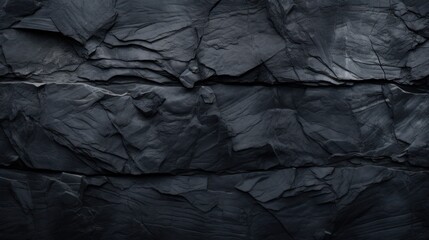 Rustic dark grey or black slate stone texture background. AI generated image - obrazy, fototapety, plakaty