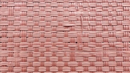Closeup red synthetic texture rattan weaving furniture abstract background