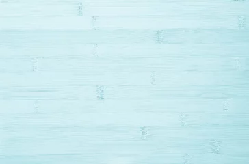 Schilderijen op glas Blue wood plank texture background. Painted bamboo wood top bar pattern, table woodworking hardwoods. Vintage color blue wooden board wall have antique old grunge style wallpaper for furniture design © Phokin