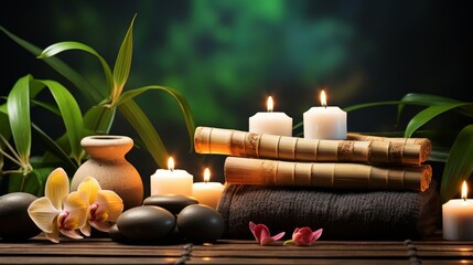 spa still life with candles