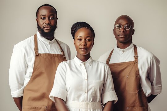 African restaurant workers. Professional catering and cooking chef team. Generate ai