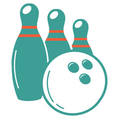 bowling set vector element illustration