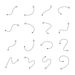 Hand drawn arrow set isolated vector illustration.