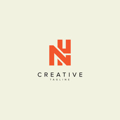 Alphabet NH HN letter modern monogram style logo vector template.