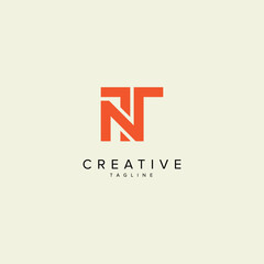 Fototapeta premium Alphabet NT TN letter modern monogram style logo vector template.