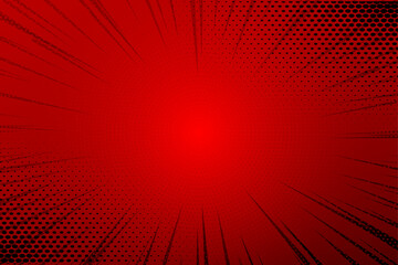 red comic zoom line style background with halftone