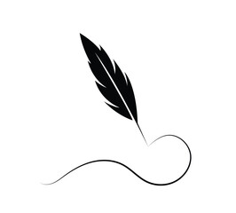 Quill with Handwriting. A birds feather for writing