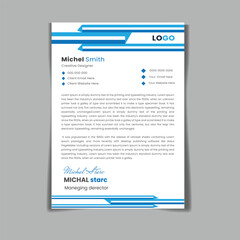 Creative and modern corporate business latterhead a4 layout template design