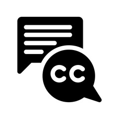 closed caption glyph icon