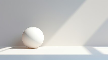 Gracefully placed on a pristine white plane, a smooth sphere embodies simplicity and purity. Graceful placement, simplicity, purity, unblemished form, serene perfection. Generated by AI.