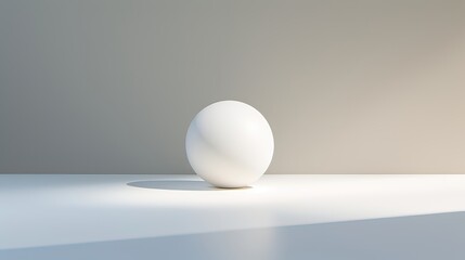 Resting peacefully on a pristine white plane, a smooth sphere radiates simplicity and clarity. Peaceful resting, simplicity, clarity, pristine form, unadorned beauty. Generated by AI.