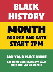 Black History month poster  flyer social media post design