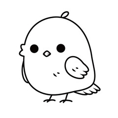 Cute little bird isolated on a white background. Vector illustration.