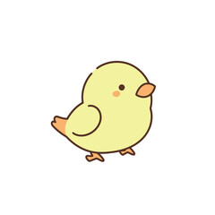 Cute little chicken on white background. Vector illustration in cartoon style.