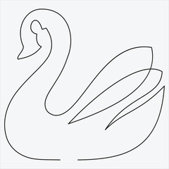 One line hand drawn heron outline vector illustration art