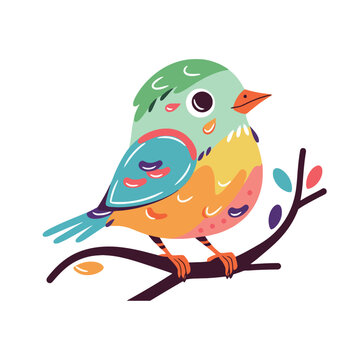 Cute little chick. Vector illustration in doodle style.