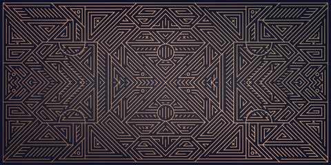 Vector art deco geometric ornament, pattern. Premium luxury illustration, wedding banner, line gatsby element. Use for wall art, decoration, package