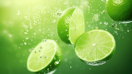 Lime sliced background. Advertising design, Creative fruit concept